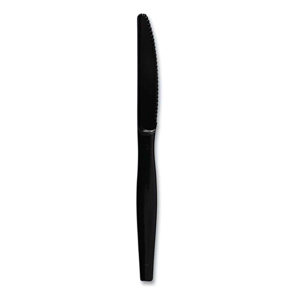 Boardwalk Heavyweight Polystyrene Cutlery, Knife, 6-7/16inL, Black, Carton Of 1,000 Knives