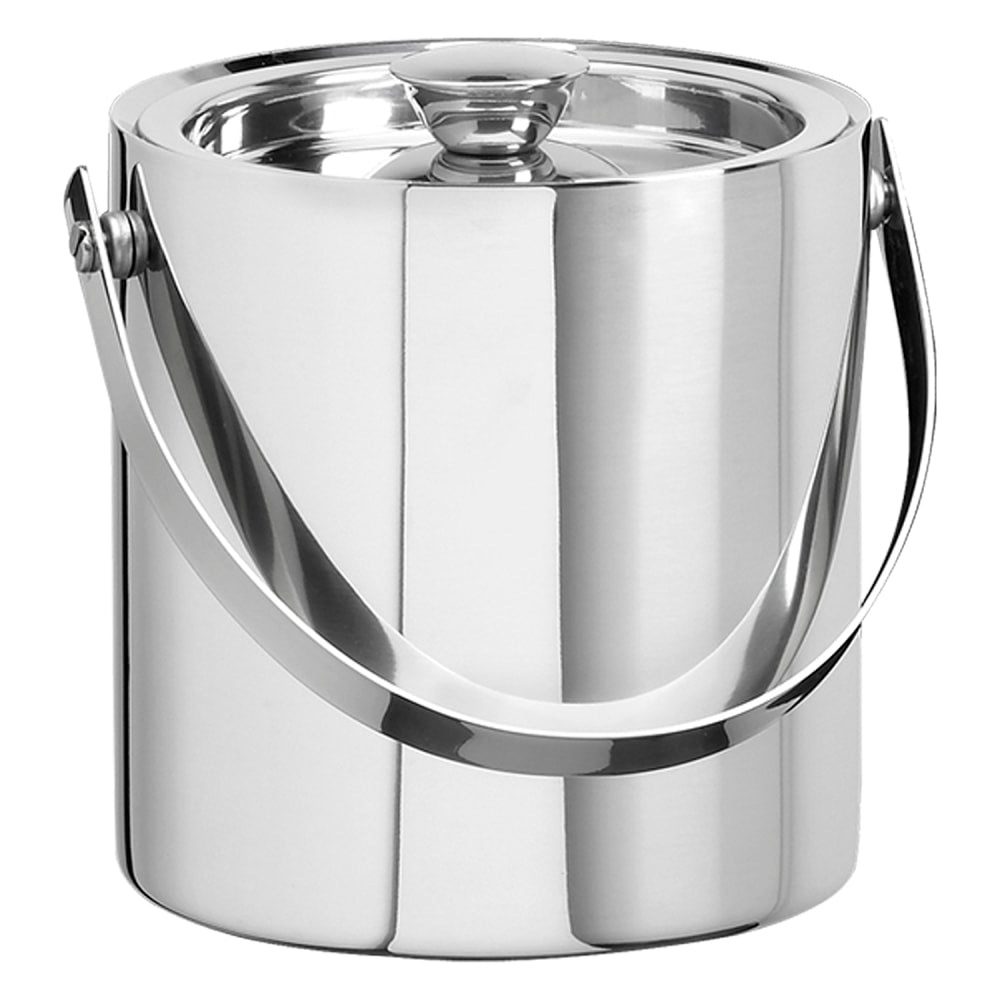 Erwyn Products Linea Ice Buckets, 1.5-Quart, Polished Silver, Set Of 6 Buckets