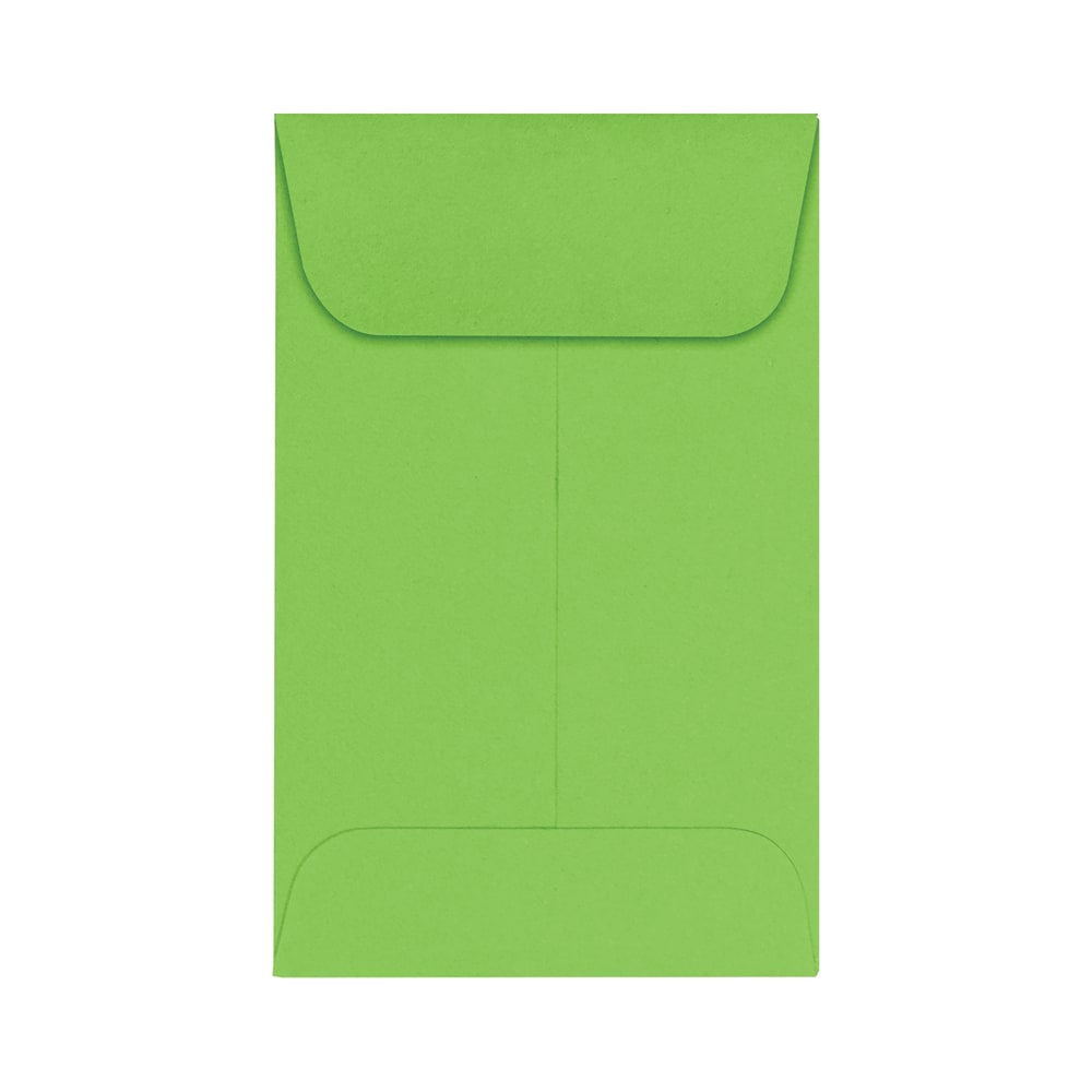 LUX Coin Envelopes, #1, Gummed Seal, Limelight, Pack Of 50