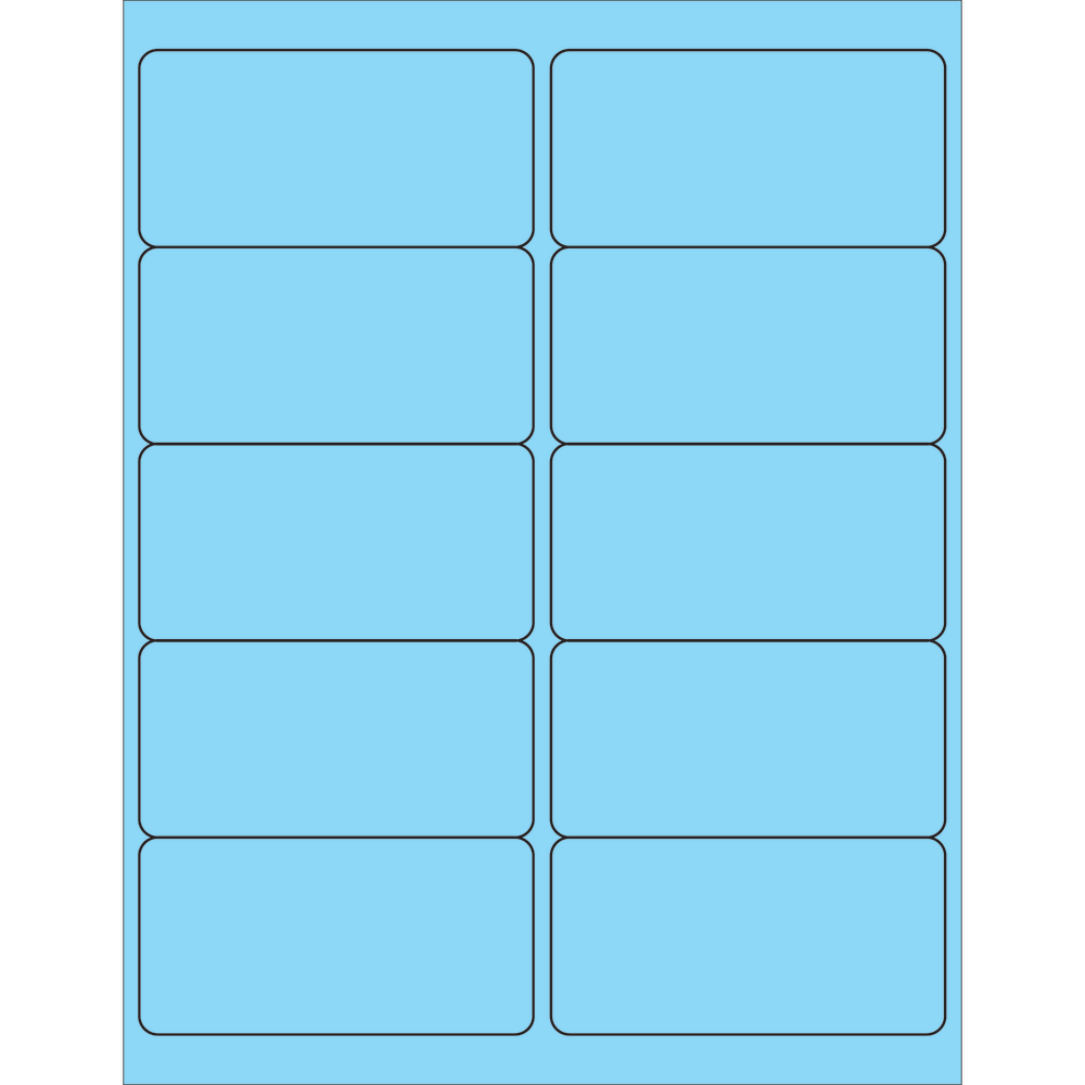 Tape Logic Permanent Labels, LL178BE, Rectangle, 4in x 2in, Pastel Blue, Case Of 1,000