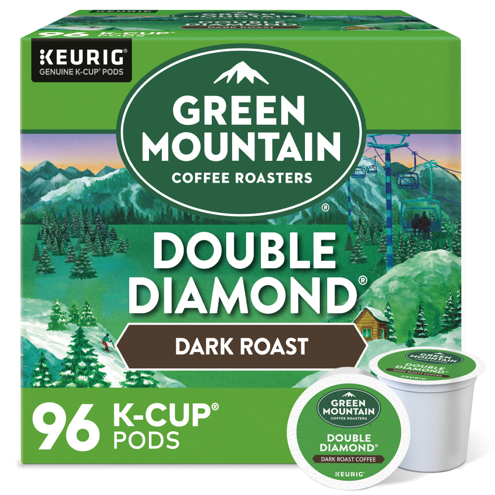 Green Mountain Coffee Single-Serve Coffee K-Cup, Double Black Diamond Extra-Bold, Carton Of 96, 4 x 24 Per Box