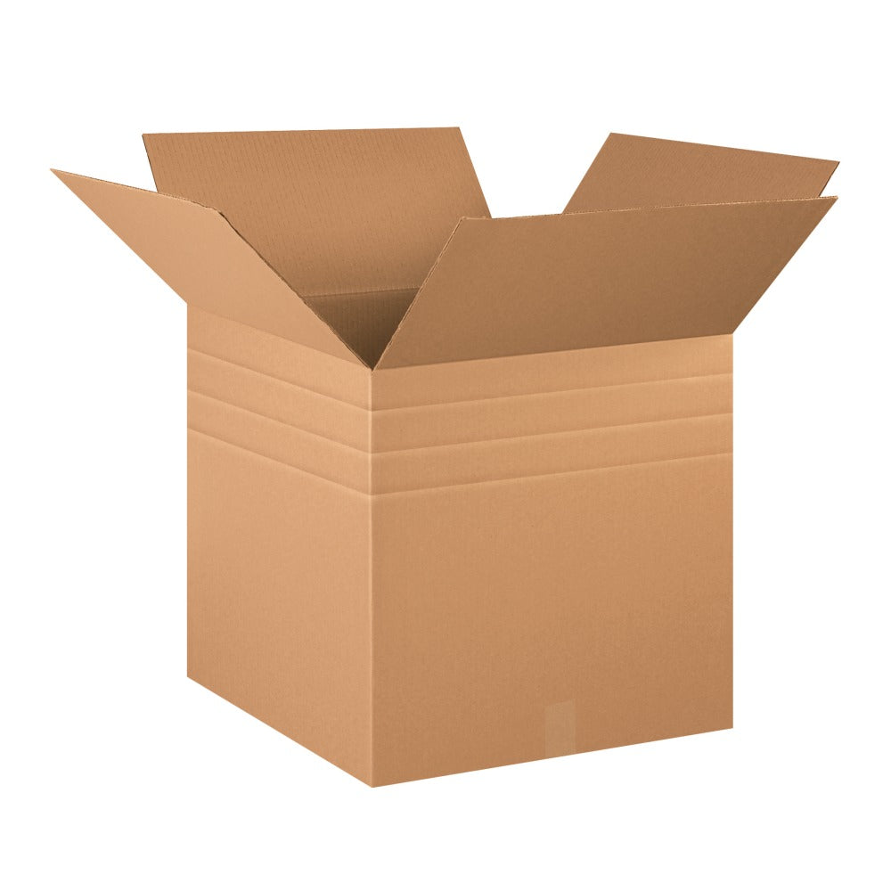 Partners Brand Multi-Depth Corrugated Boxes, 20in x 20in x 20in, Scored 18in, 16in, 14in, Kraft, Pack Of 10, MD202020