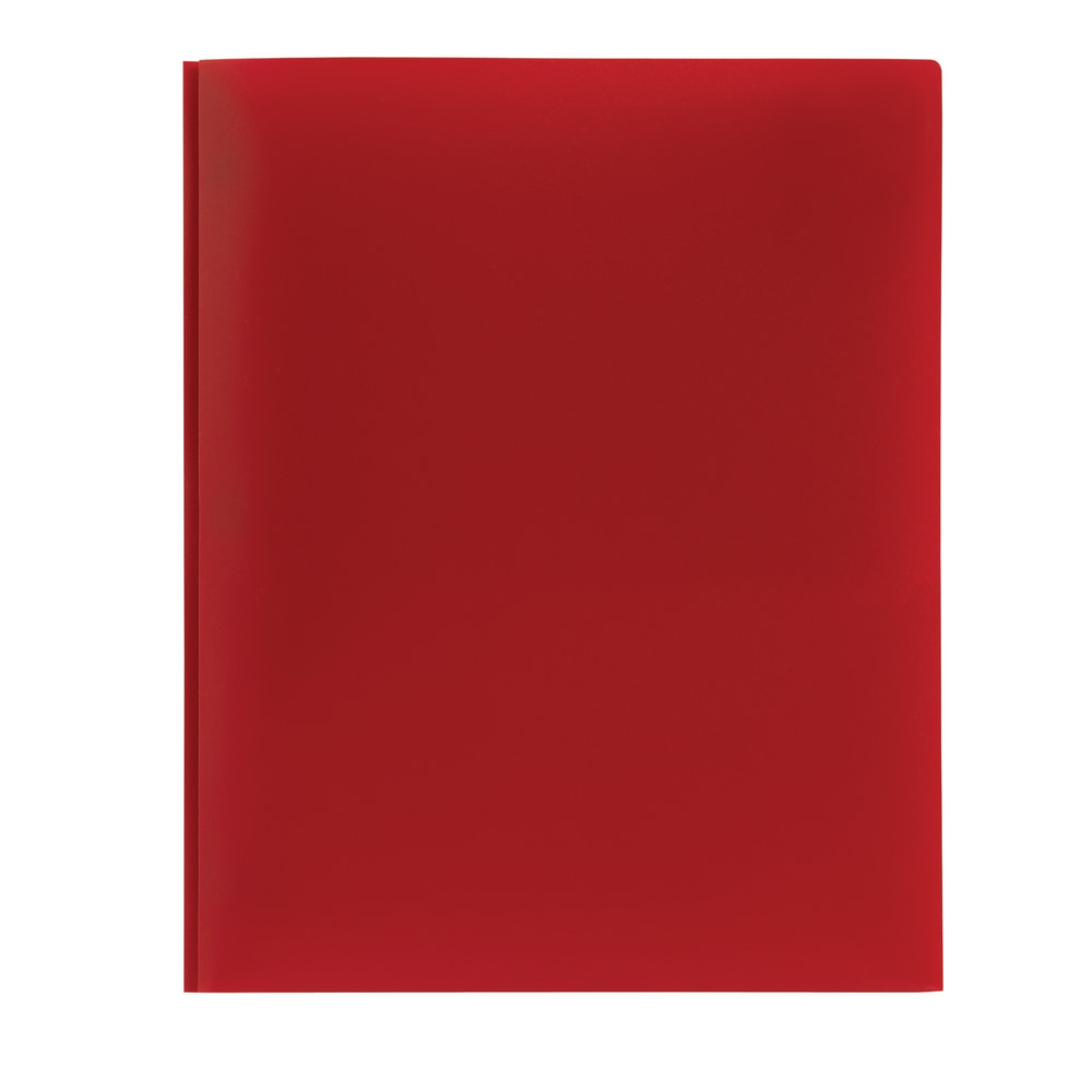 Office Depot Brand Poly 2-Pocket Portfolio With Fasteners, Red