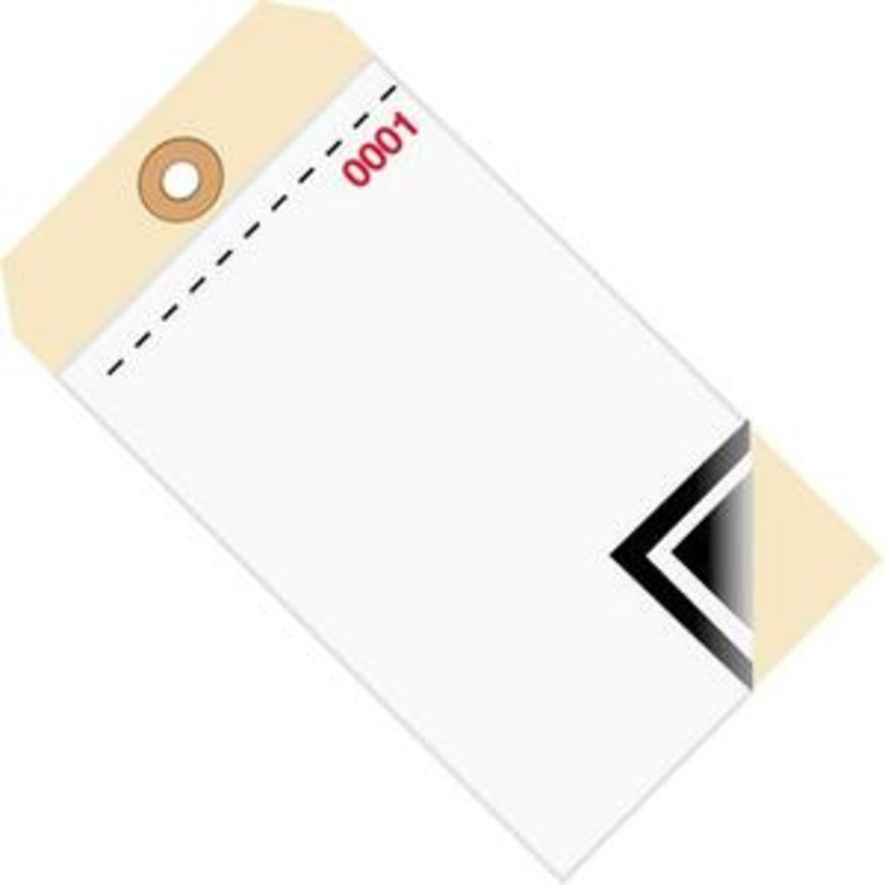 B O X Packaging Manila Inventory Tags, Blank 3-Part With Carbon, 0-499, Box Of 500