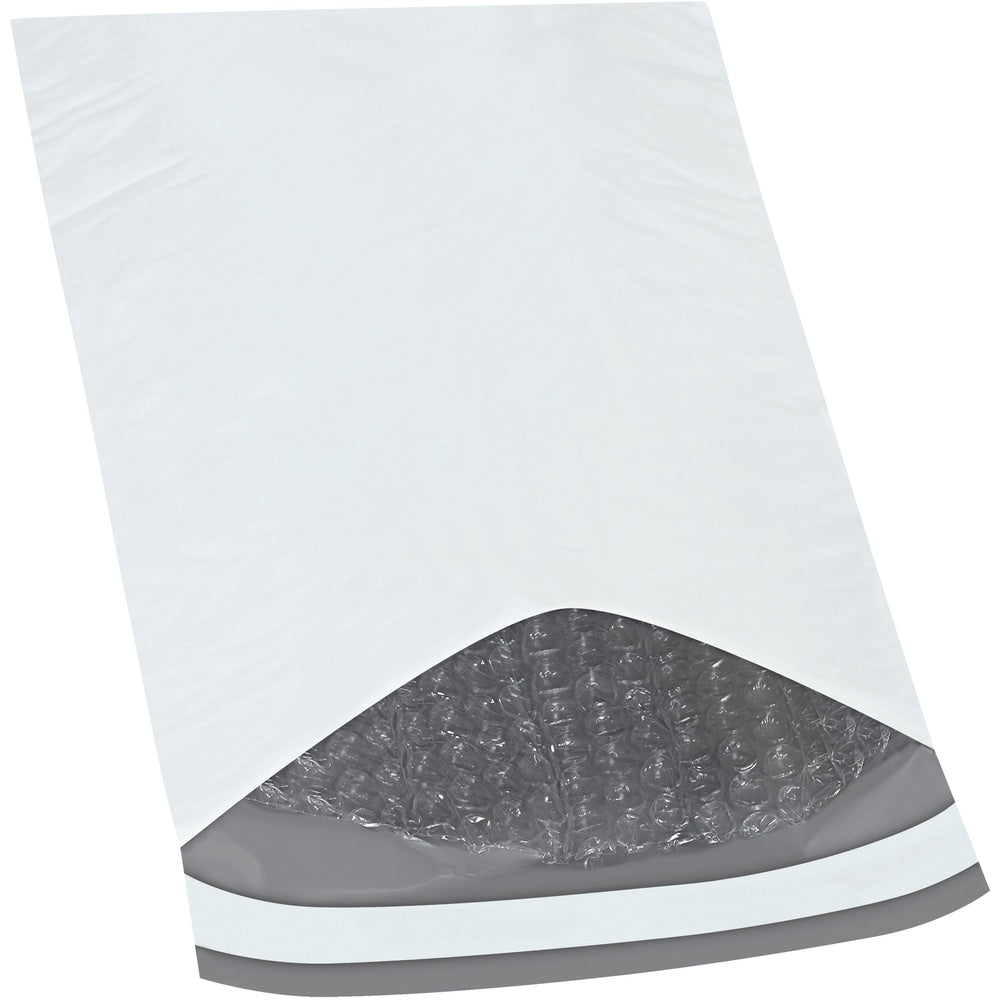 Partners Brand Bubble-Lined Poly Mailers, 7 1/4in x 12in, White, Box Of 100
