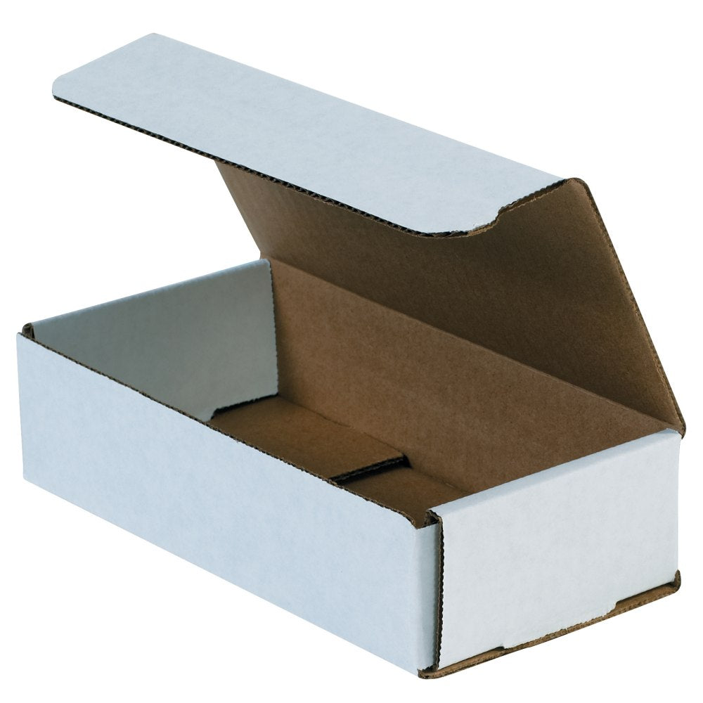 Partners Brand Corrugated Mailers 9in x 5in x 2in, White, Bundle of 50