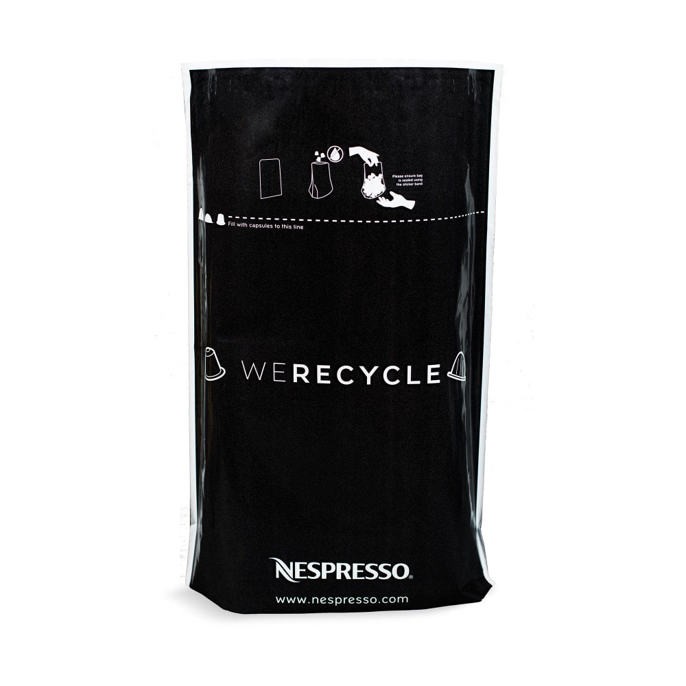 Nespresso Recycling Bag, 14-1/2inH x 10-1/2inW x 1/16inD, Black