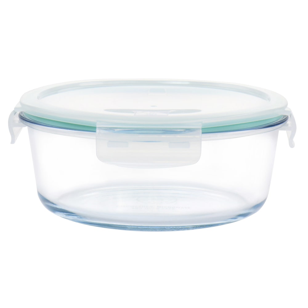 Martha Stewart Glass Storage Container With Lid, 44 Oz, Mint