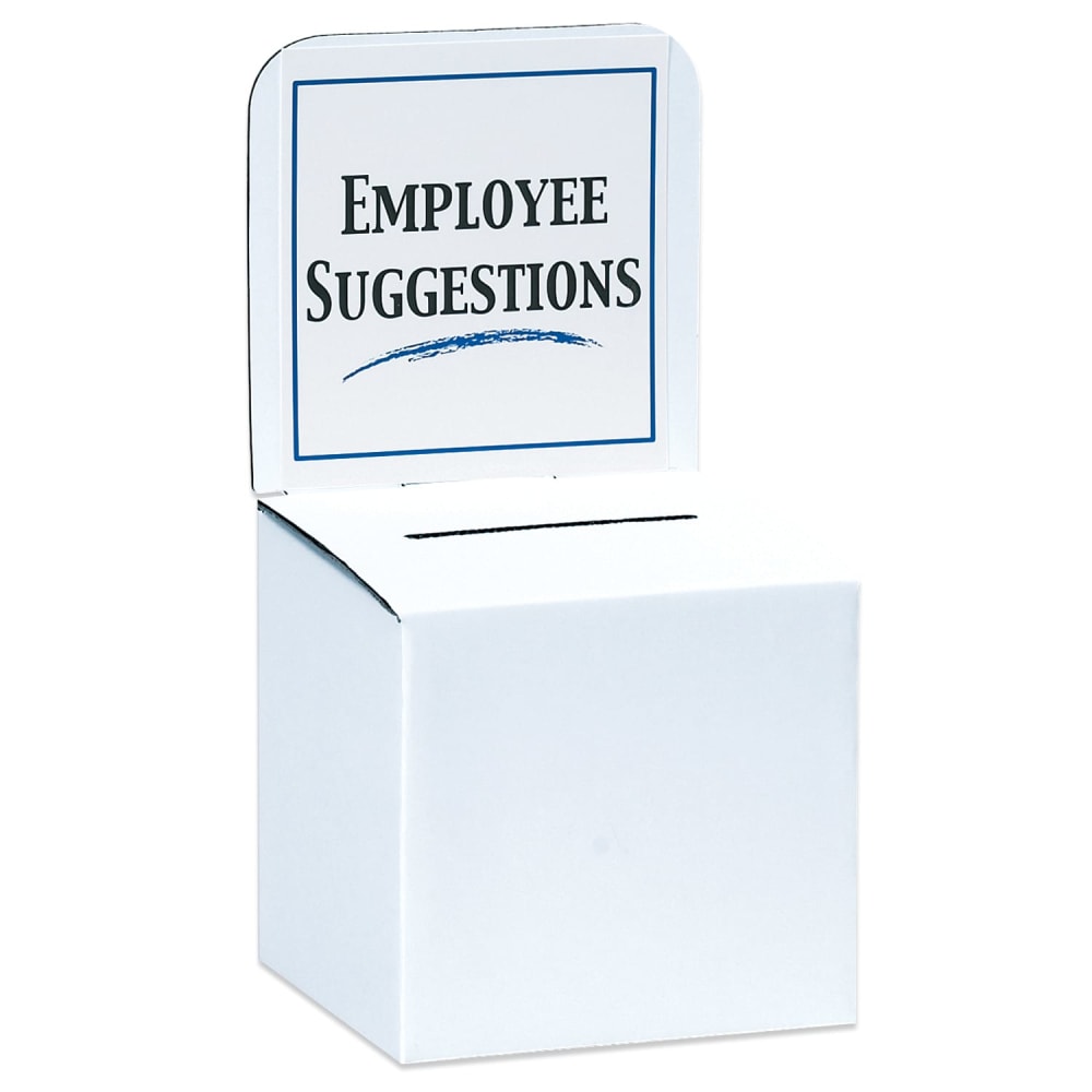 B O X Packaging Ballot Boxes, 10in x 10in x 9/10in, White, Pack Of 10