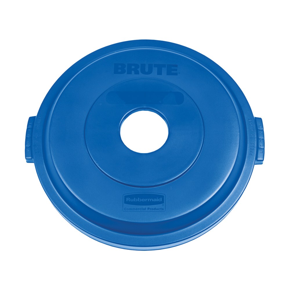 Rubbermaid 32 gal Single Stream Recy. Lid - Plastic - Blue - 1 Each