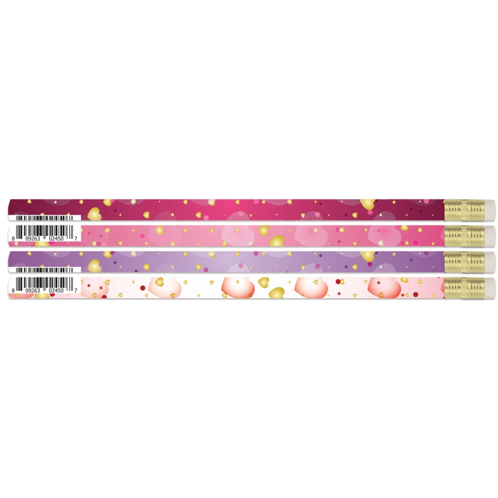 Musgrave Pencil Co. Inc. Motivational Pencils, Dreamy Hearts, 12 Pencils Per Pack, Set Of 12 Packs