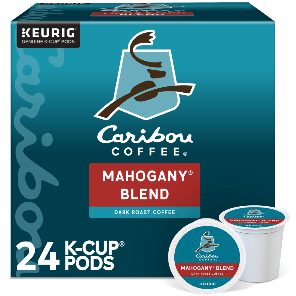 Caribou Coffee Single-Serve Coffee K-Cup Pods, Mahogany, Carton Of 24