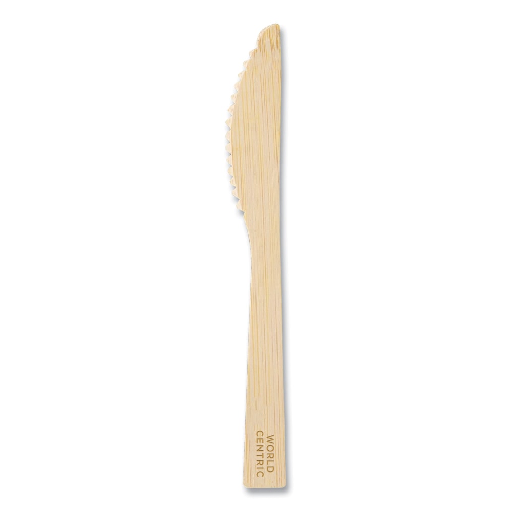 World Centric  Bamboo Cutlery, Knife, 6-3/4in, Natural, Carton Of 2,000 Knives