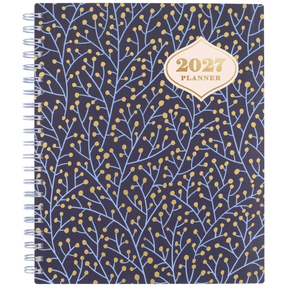CatCoq for Mead 2027 Weekly Monthly Planner, Berry Branches, Large, 8 1/2in x 11in