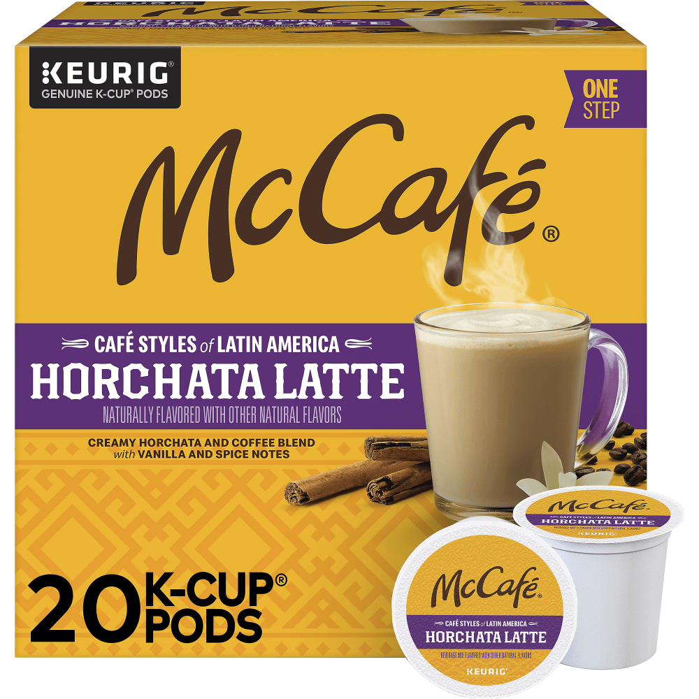 McCafe McCaf K Cup Horchata Latte Medium Roast K Cups, Box Of 20 K Cups