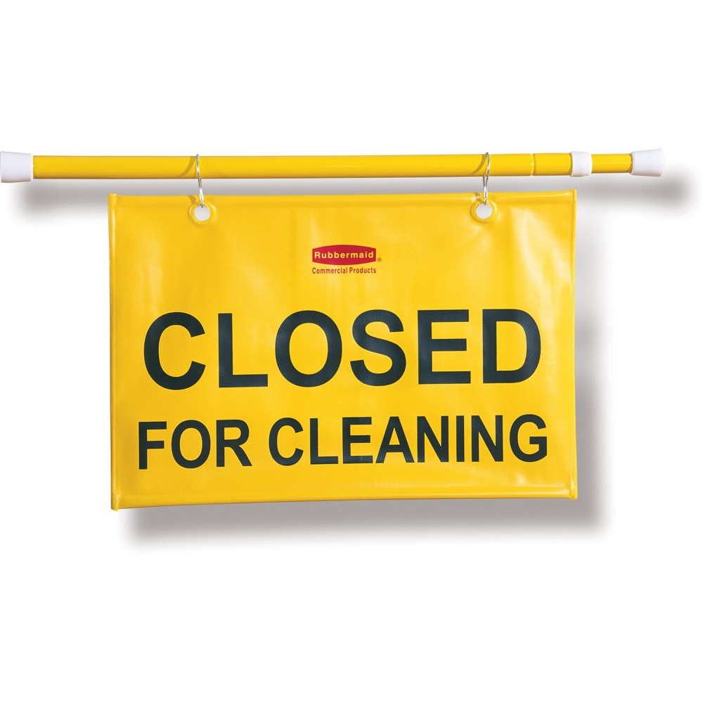 Rubbermaid Commercial Closed For Cleaning Safety Sign - Print/Message "Closed  - 9S1500YWCT
