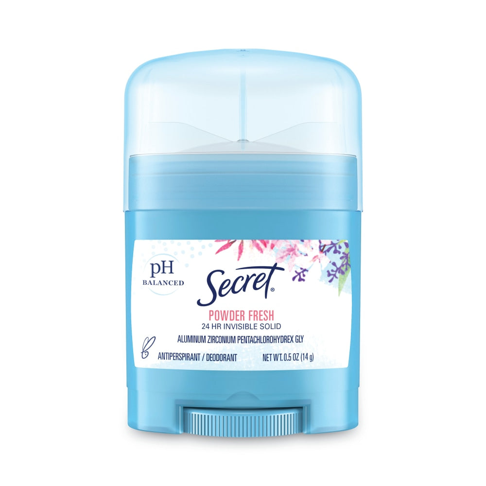 SecretInvisible Solid Anti-Perspirant and Deodorant, Powder Fresh Scent, 0.5 oz Stick, 24/Carton