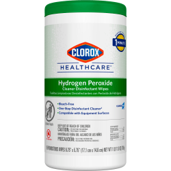 Clorox Healthcare Hydrogen Peroxide Wipes, Canister Of 155 Wipes