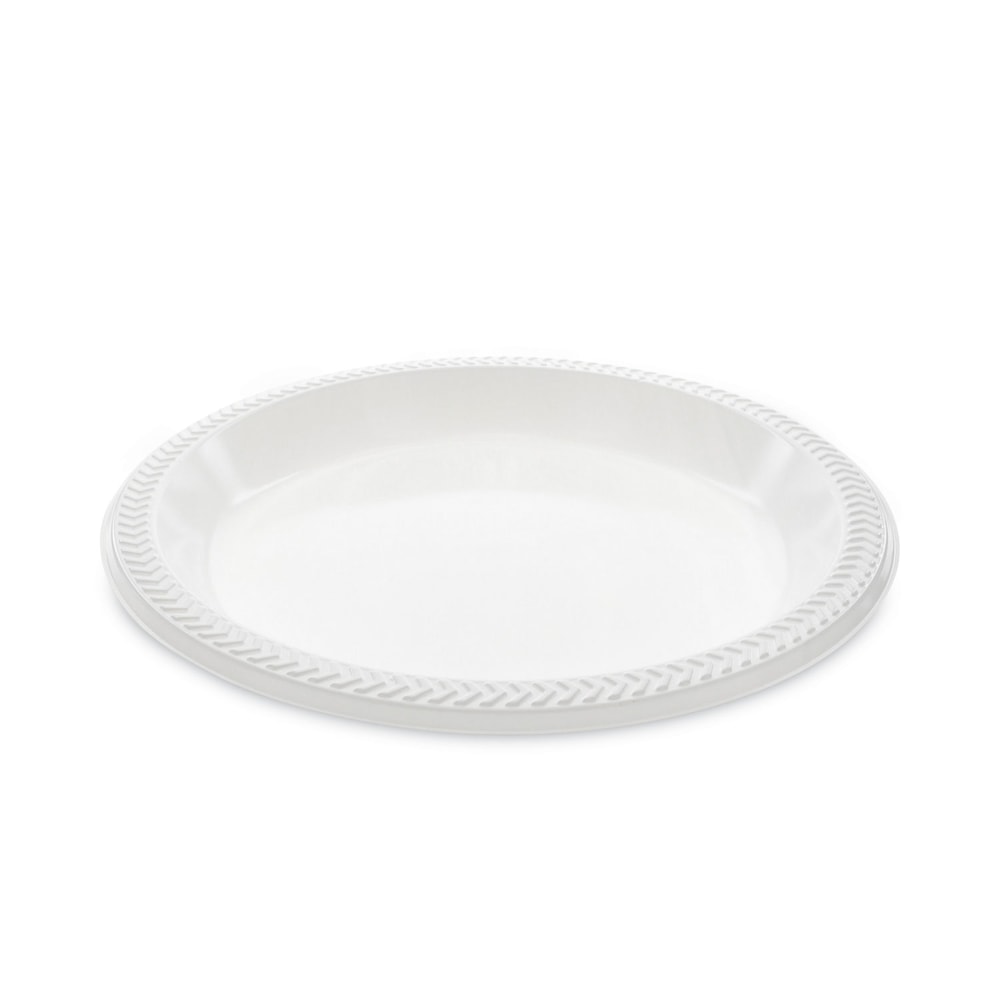 Pactiv Evergreen Meadoware Impact Plastic Dinnerware Plates, 10-1/4in, White, Pack Of 500 Plates