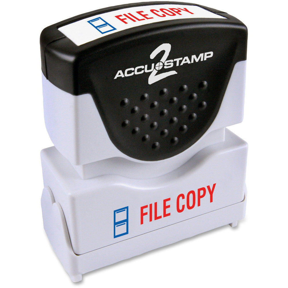 AccuStamp2 File Copy Stamp, Shutter Pre-Inked One-Color FILE COPY Stamp, 1/2in x 1 5/8in Impression, Red Ink