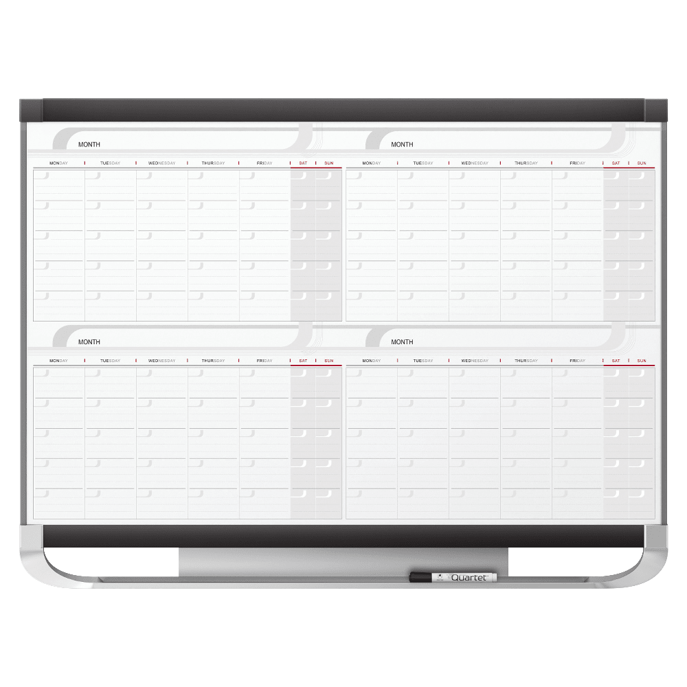 Quartet Prestige 2 Magnetic Four Month Calendar Board, 4ft x 3ft, Total Erase Surface - Monthly - 4 Month - 4MCP43P2