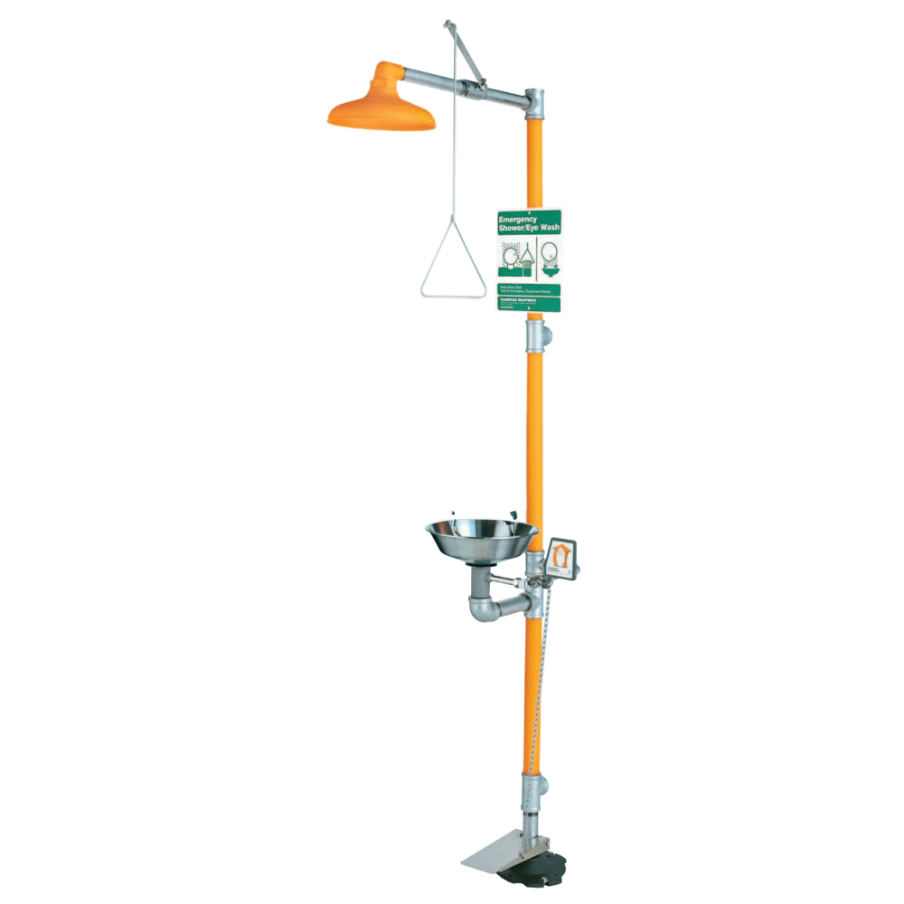 Eye Wash & Shower Stations, 11 1/2 in, SS & Safety Orange, G1902HFC