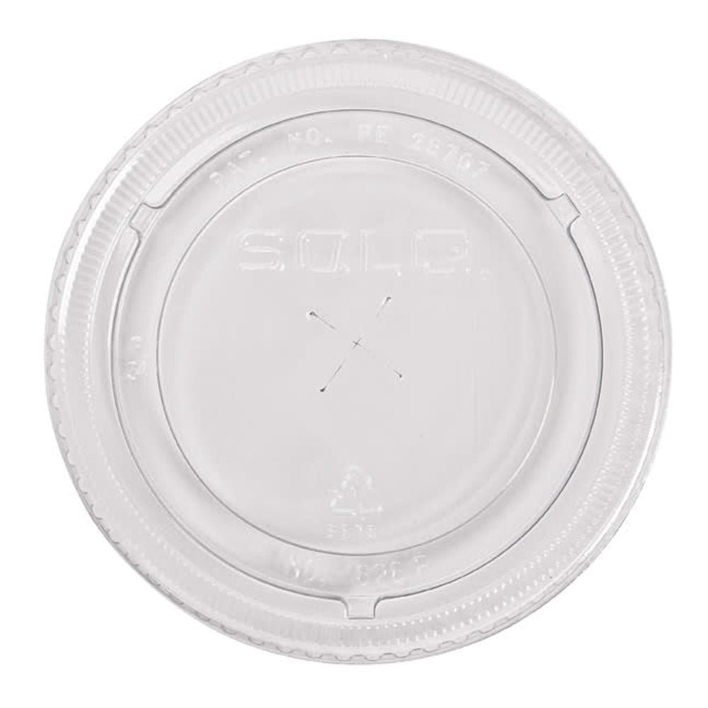 Solo Cup Straw-Slot Cold Cup Lids, Fits 9, 12 - 14 oz Cups, Clear, 10 sleeves of 100 lids each per Case, Sold by the Case
