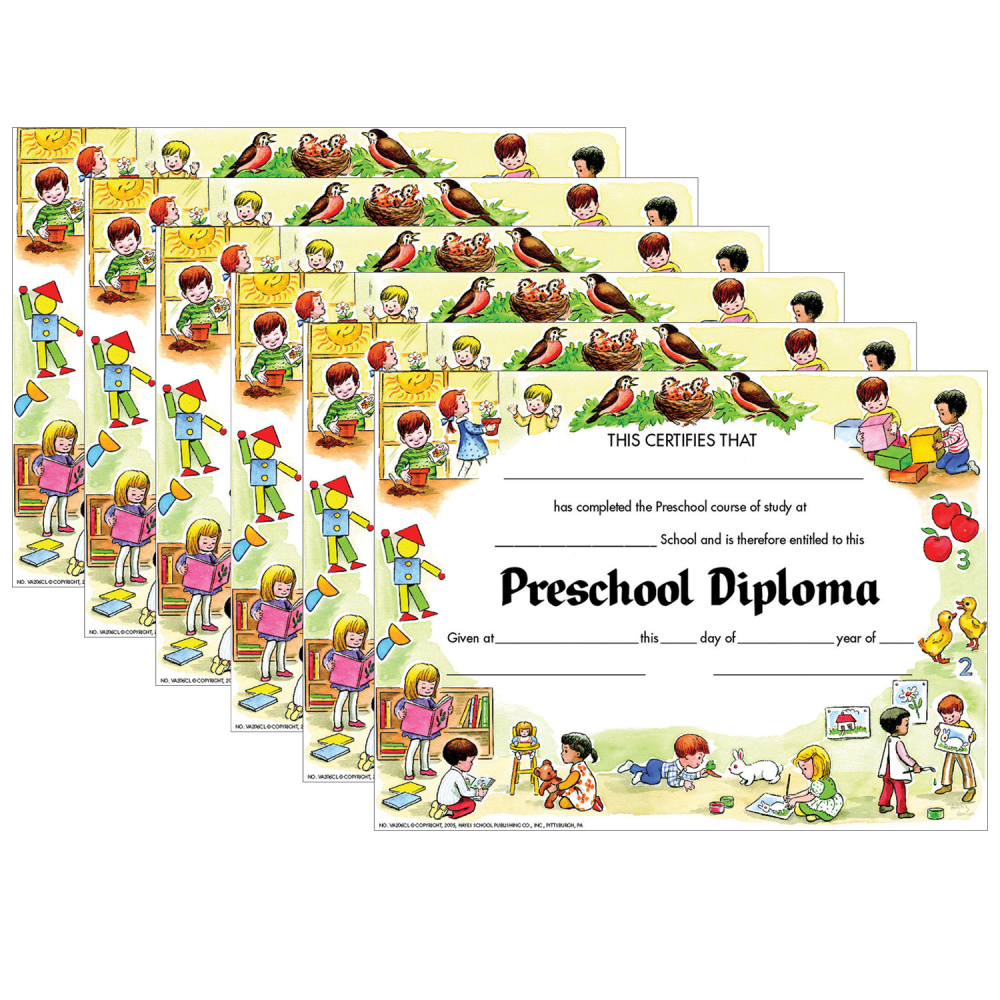 Hayes Publishing Preschool Diploma, 30 Per Pack, Set Of 6 Packs