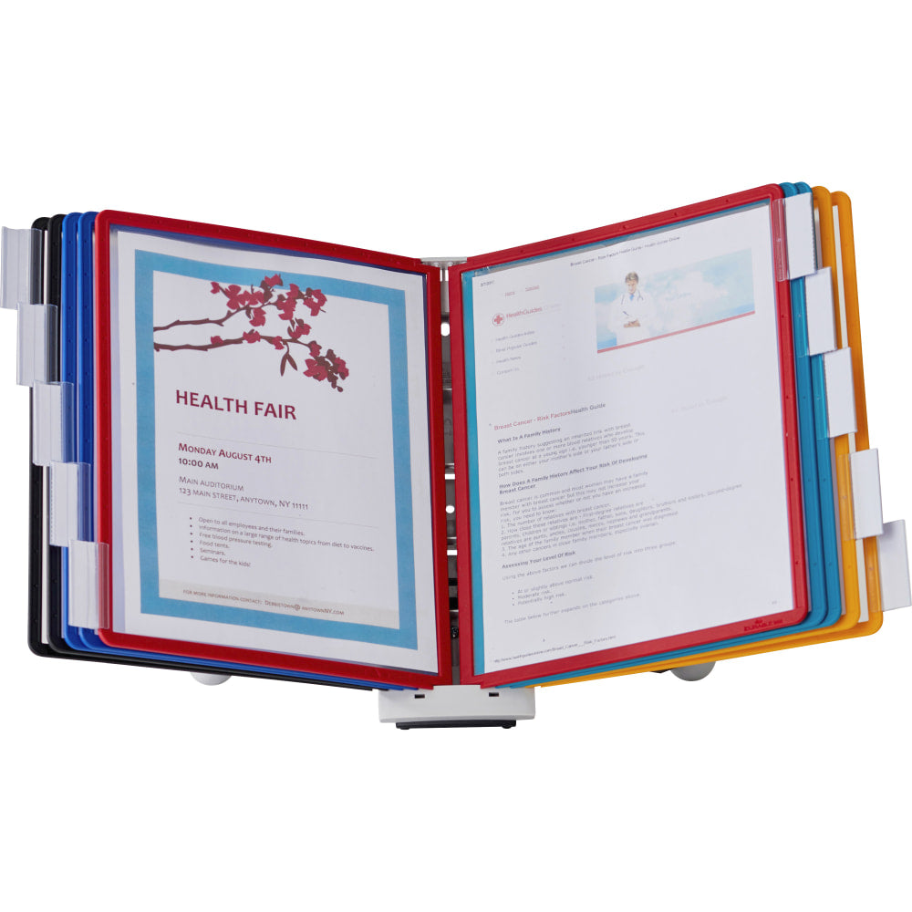 Sherpa 10-Panel Desk Reference System, Assorted Colors