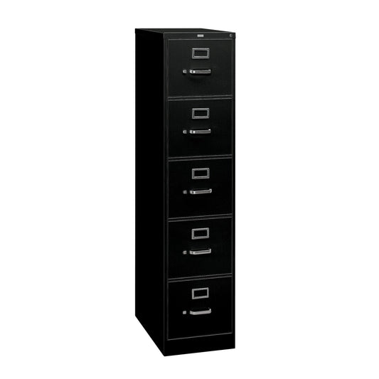 HON 310 26-1/2inD Vertical 5-Drawer Letter-Size File Cabinet, Black