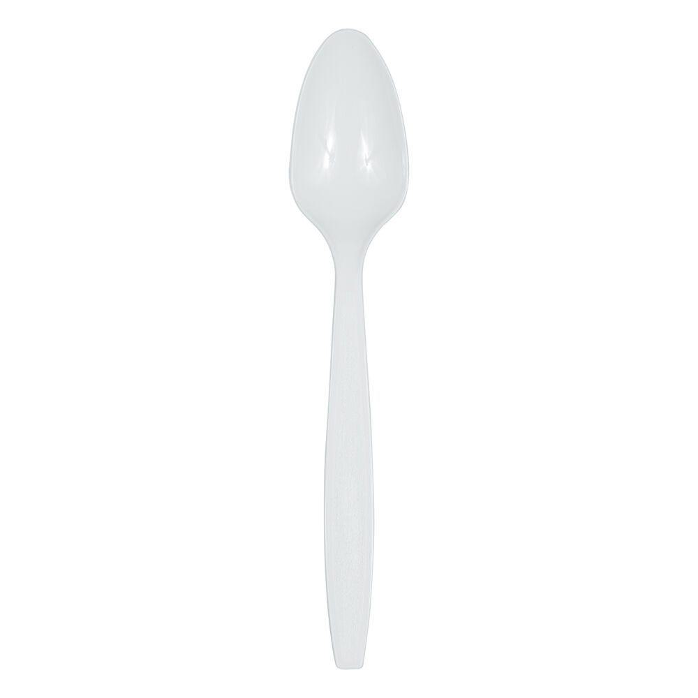 JAM PAPER Big Party Pack of Premium Plastic Spoons, White, 100 Disposable Spoons/Box