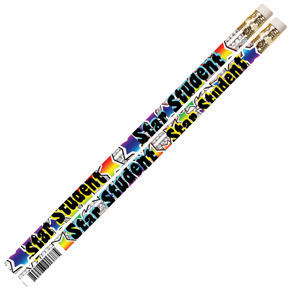 Musgrave Pencil Co. Motivational Pencils, 2.11 mm, #2 Lead, Star Student, Multicolor, Pack Of 144