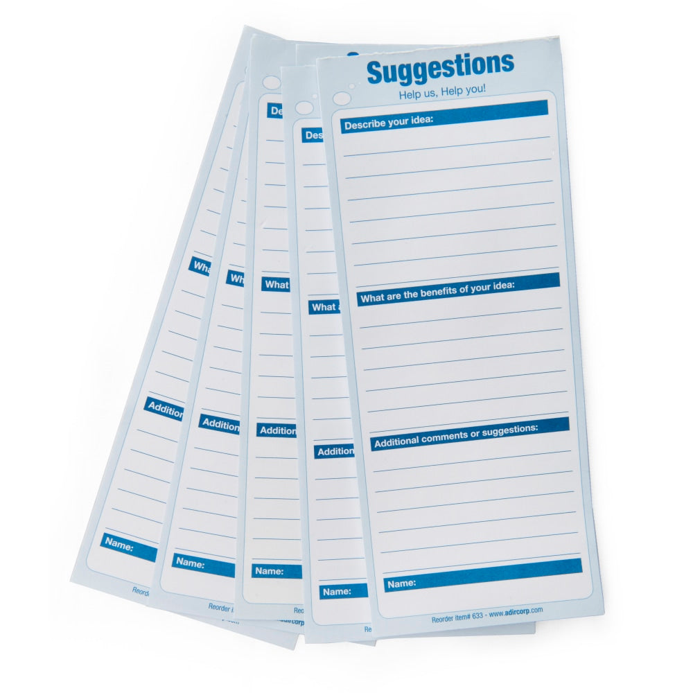 Alpine AdirOffice Comment Suggestion Cards, 8-1/2inH x 4inW x 1/8inD, White, Pack Of 50 Cards