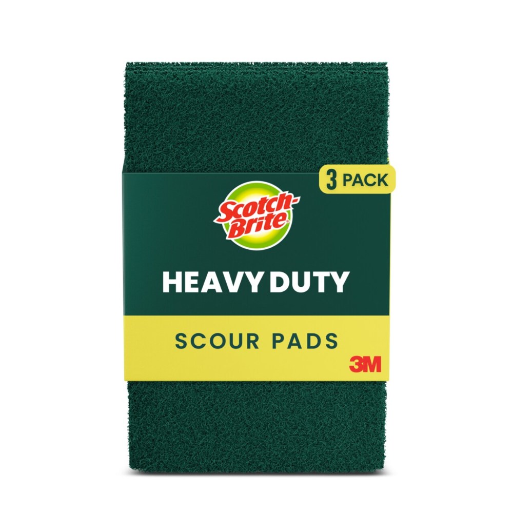 Scotch-Brite Scouring Pads, 3 Scour Pads, Great for Kitchen, Garage and Outdoors
