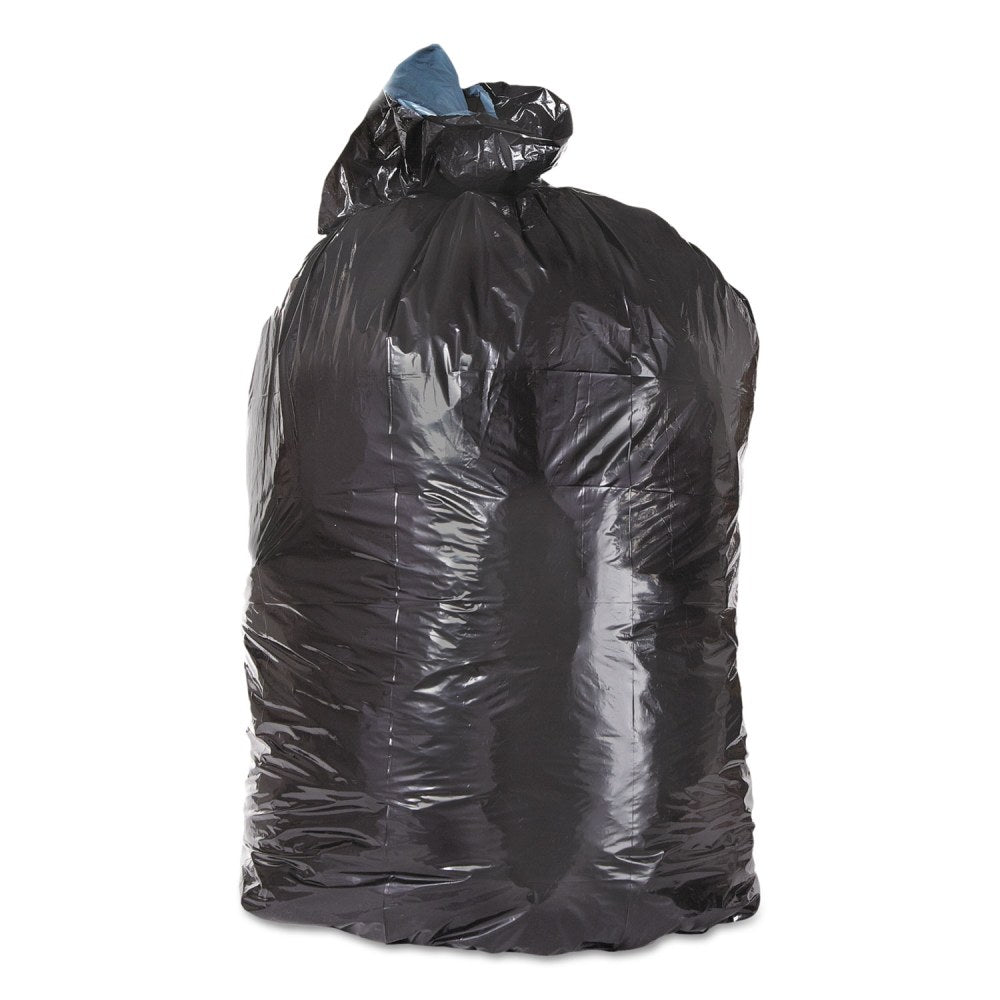 Trinity Plastics Low-Density Can Liners, 45 gal, 1.25 mil, 23in x 46in, Black, Flat Pack, 100/Carton