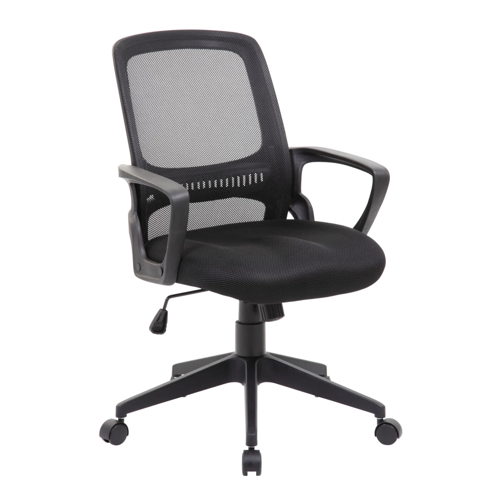 Boss Office Products Mesh Task Chair With Loop Arms, 37in-39in, Black