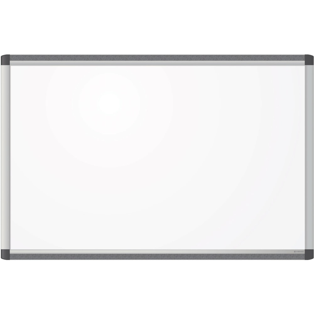 U Brands PINIT Magnetic Dry-Erase Board, 36in X 24in, Silver Aluminum Frame, Actual Size 35in X 23in (2805U00-01)