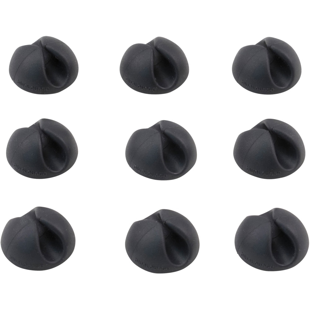 Bluelounge CableDrop Mini Cable Anchor for Small Cords - Cable Clip - Black - 0.80in Length - 9/Pack