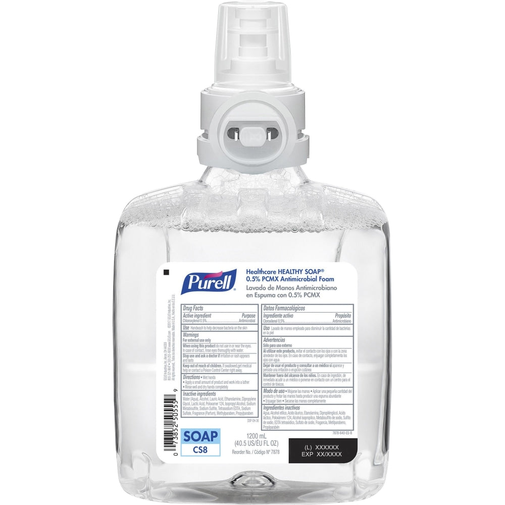 PURELL CS8 HEALTHY SOAP 0.5% PCMX Antimicrobial Foam - Floral Scent - 1.27 quart - Hand, Skin - Clear - Anti-irritant - 2 / Carton