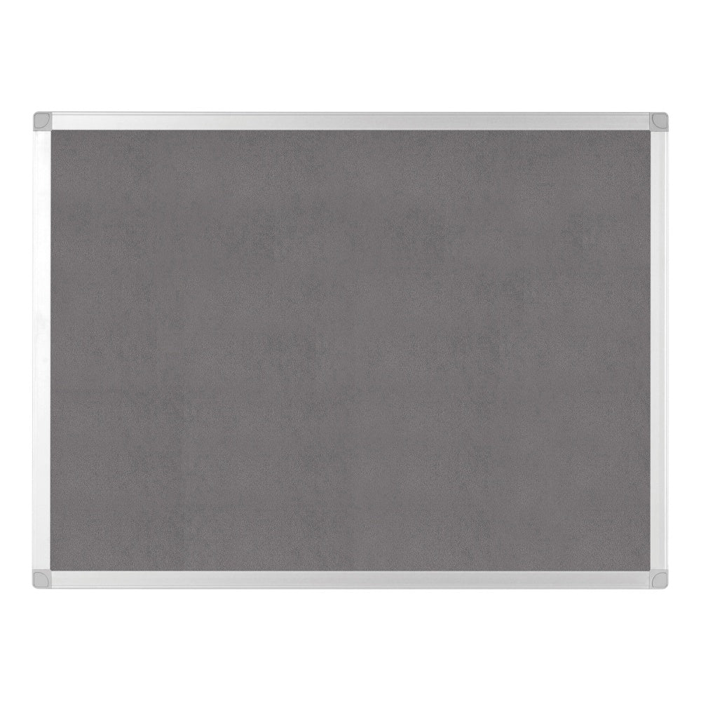 Bi silque Ayda Bulletin Board, 36in x 24in, Aluminum Frame With Silver Finish