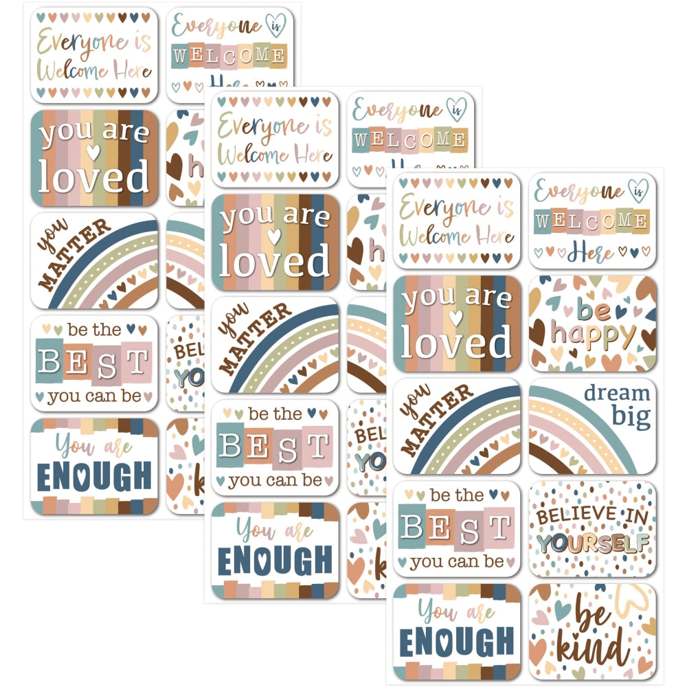 Ashley Productions Non-Magnetic Mini Whiteboard Erasers, Everyone is Welcome, 10 Per Pack, Set Of 3 Packs