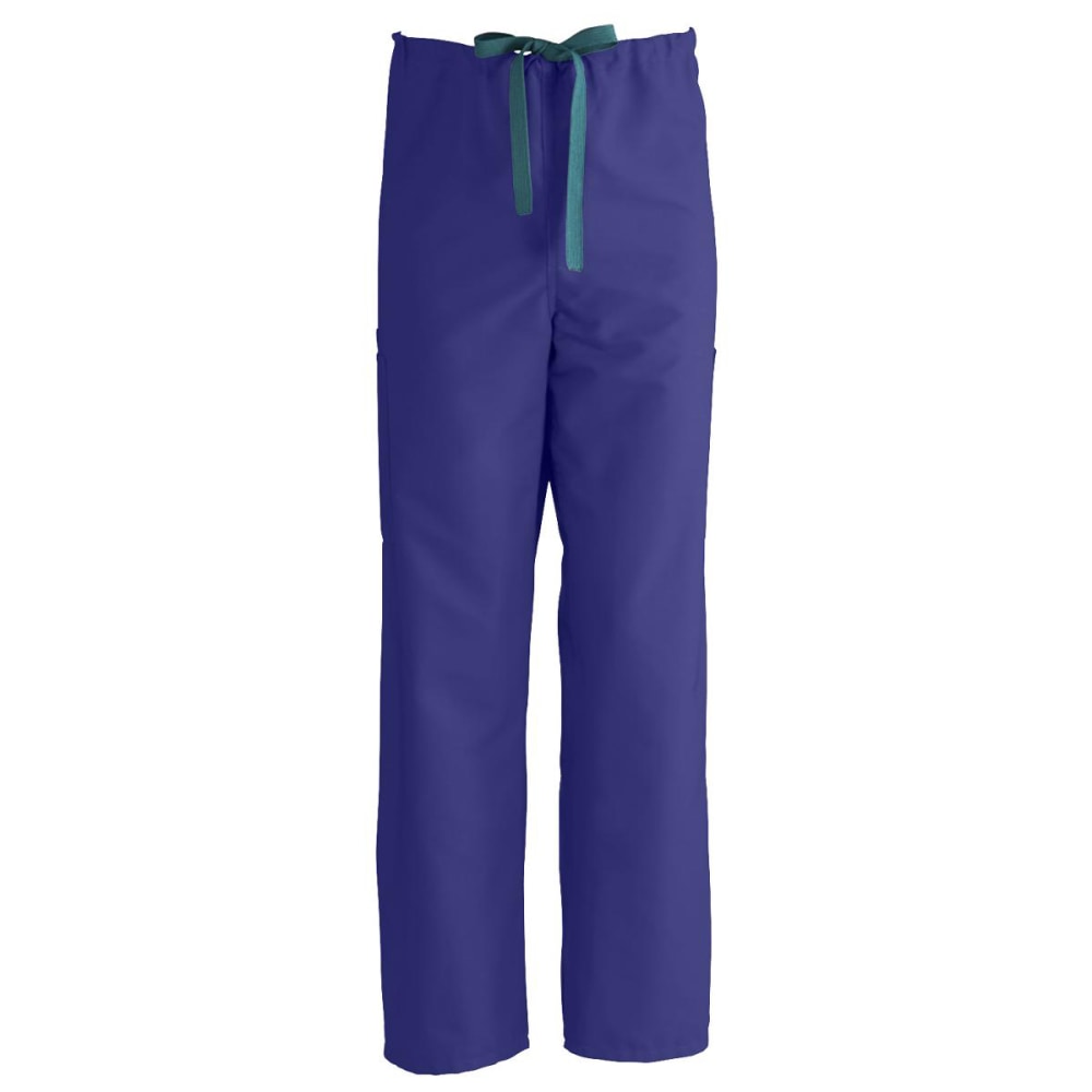 Medline ComfortEase Unisex Tall Non-Reversible Drawstring Cargo Scrub Pants, Medium, Purple