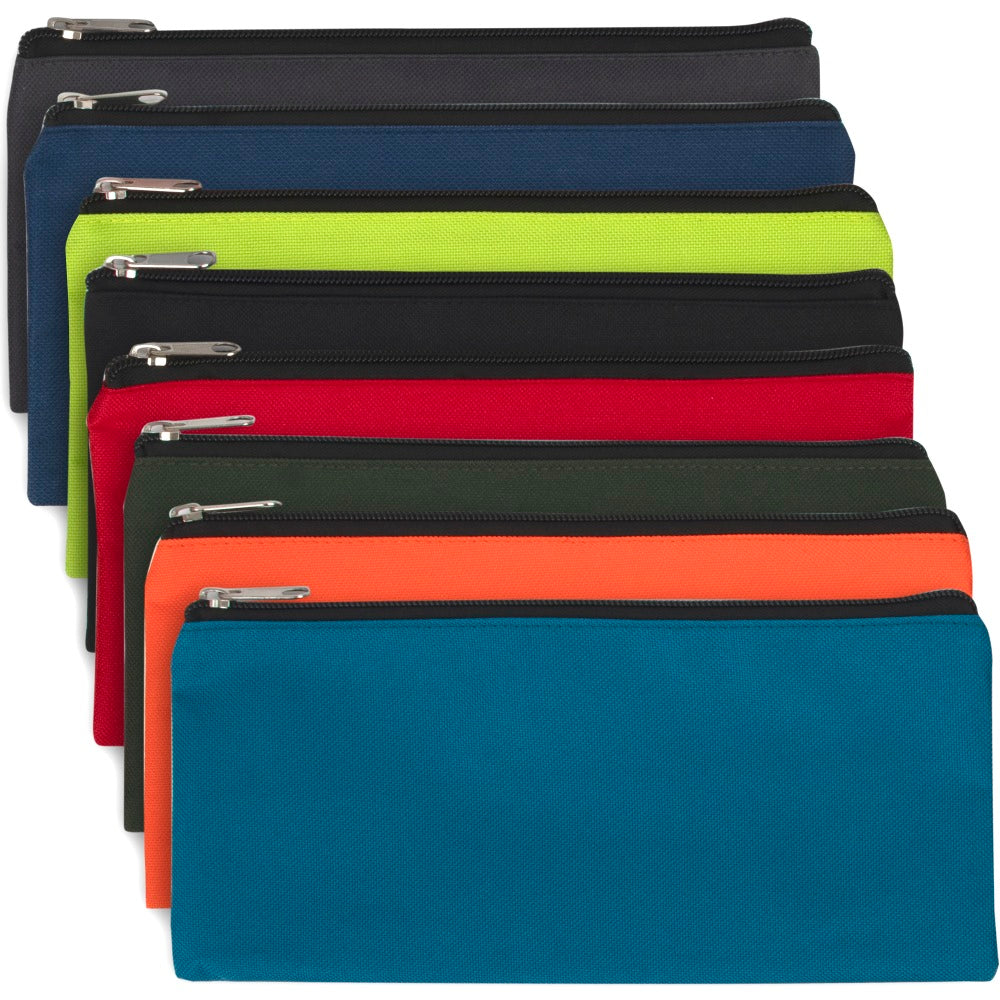 Trailmaker Ziptop Pencil Cases, 4-1/2inH x 1-W x 1/2inD, Assorted Colors, Pack Of 100 Cases
