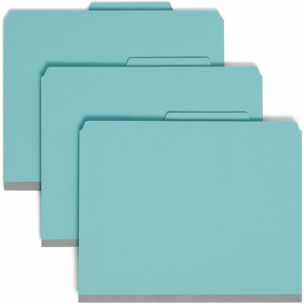 Smead Classification Folders, 2in Expansion, 2 Dividers, 8 1/2in x 11in, Letter, 50% Recycled, Blue, Box of 10