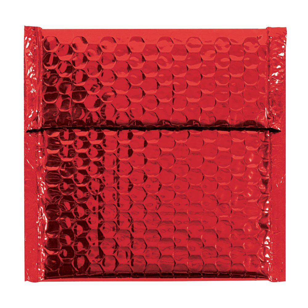 Partners Brand Red Glamour Bubble Mailers 7in x 6 3/4in, Pack of 72