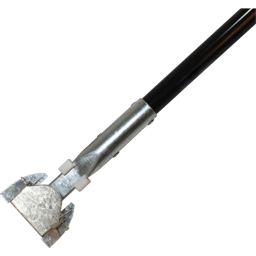 Genuine Joe Clip-on Dust Mop Steel Handle - 60in Length x 1in Diameter - Black - Steel, Vinyl - 1 Each