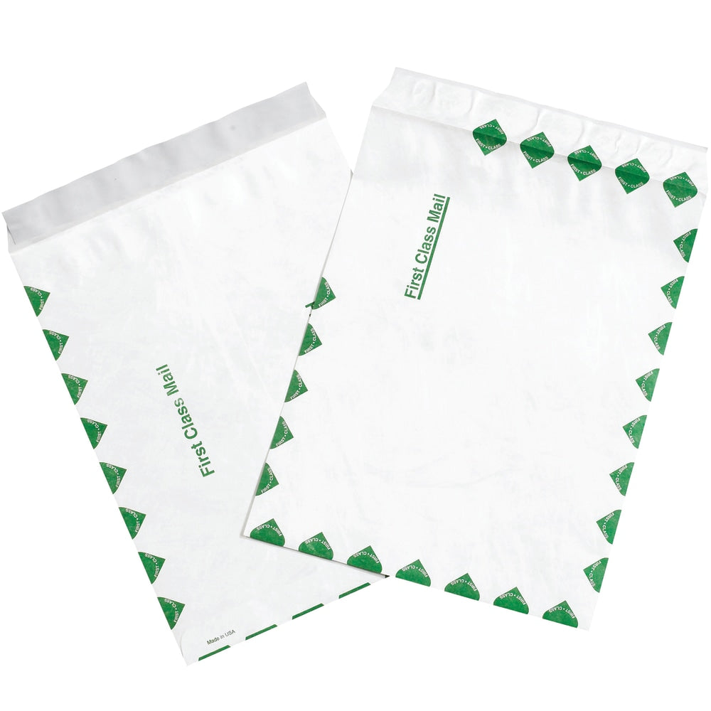 Tyvek Envelopes, 10in x 13in, End Opening, First-Class White, Pack Of 100