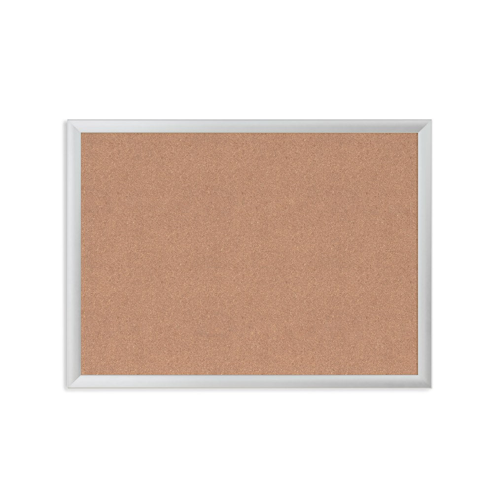 U Brands Cork Bulletin Board, 24in X 18in, Silver Aluminum Frame, Actual Size 23in X 17in (020U00-01)