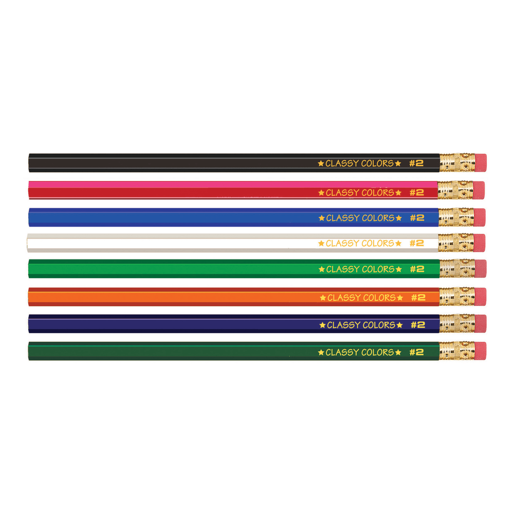 Musgrave Pencil Co. Wood Case Hex Pencils, 2.11 mm, #2 Lead, Assorted Colors, Pack Of 144