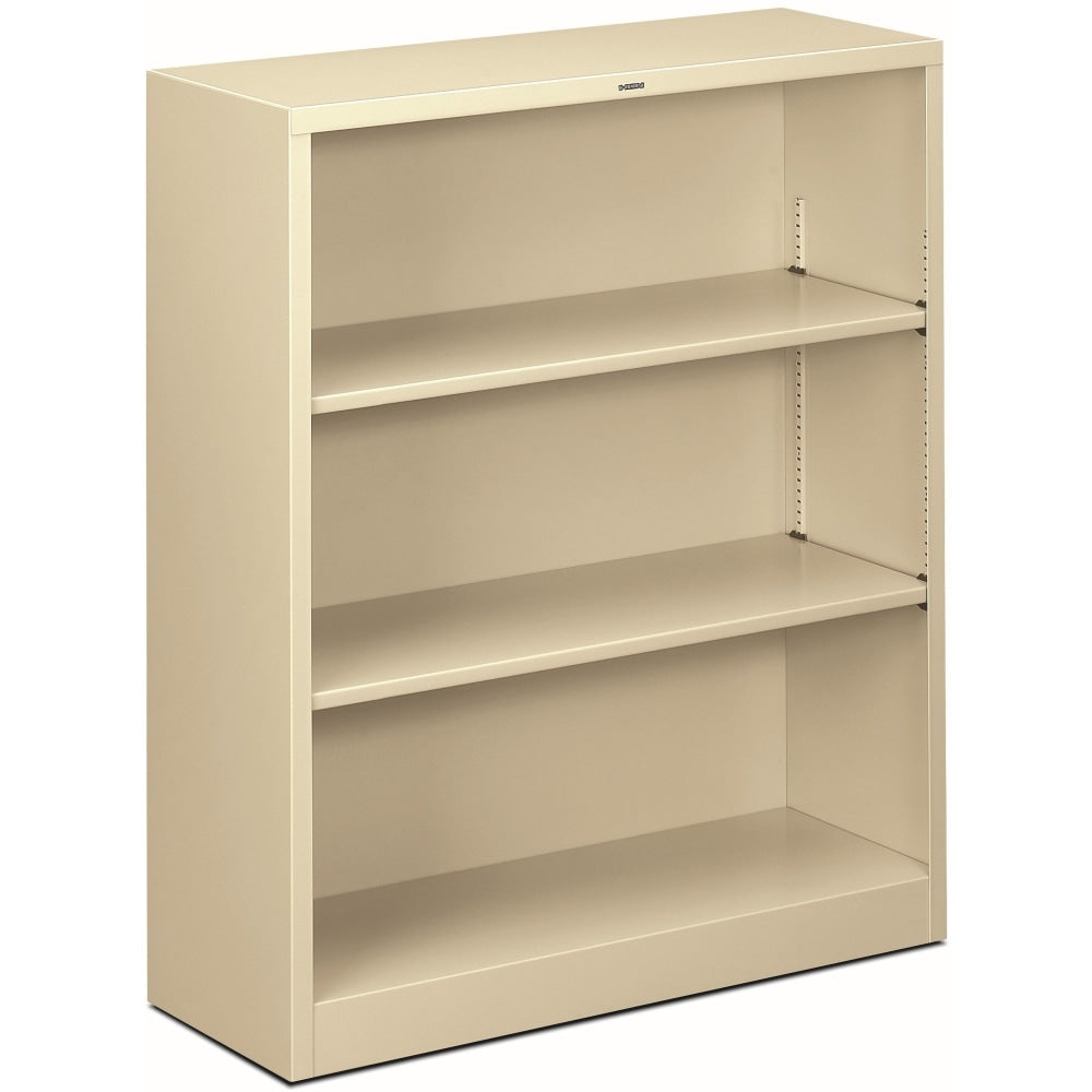 HON Brigade Steel Modular Shelving Bookcase, 3 Shelves, 41inH x 34-1/2inW x 12-5/8inD, Putty